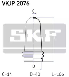 Фото 1 VKJP2076 SKF Пыльник рулевой рейки